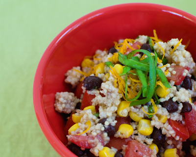 black bean, corn and millet salad