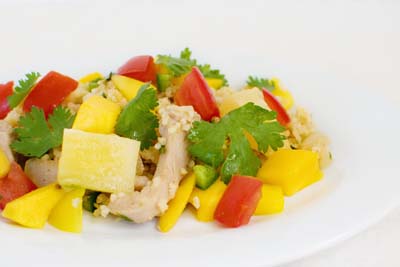 caribbean chicken millet and mango salsa