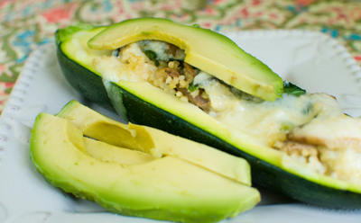 Fontina Millet Zucchini Boats