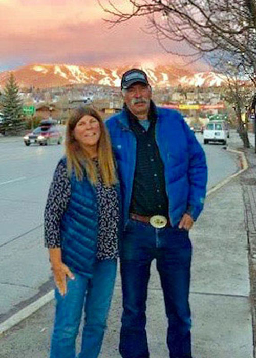 Jean and Randy in front of mountains