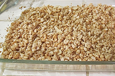 millet crumble in pan