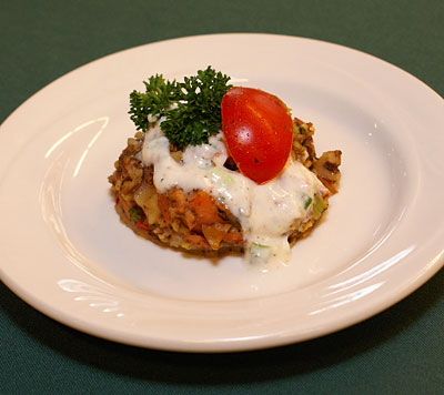 Millet Salmon Cakes With Yogurt Dipping Sauce