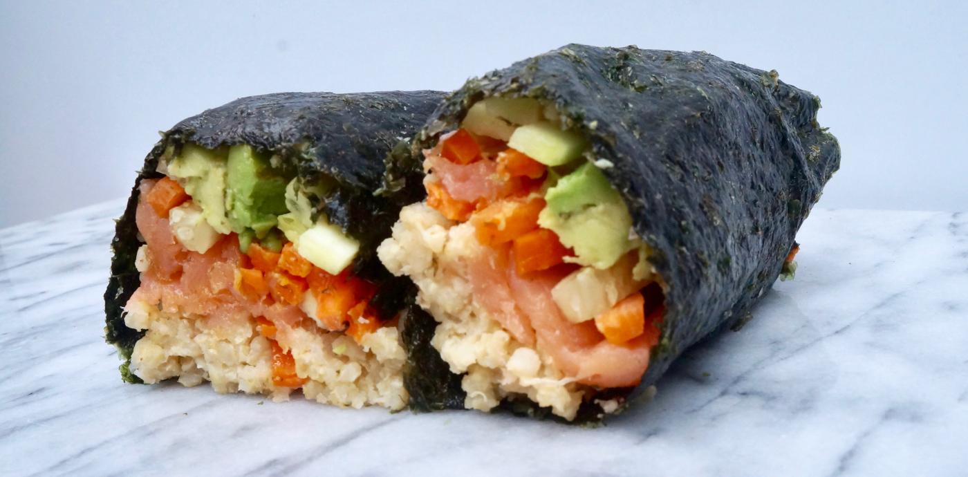 Millet Nori Wraps with Smoked Salmon